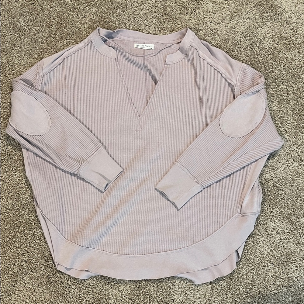 Free People Dusty Rose Long Sleeve Oversized Casual Top